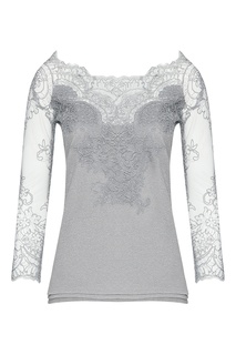 Серая блузка с кружевом Ermanno Scervino