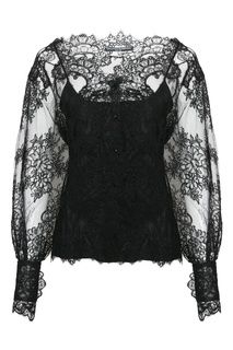 Черная кружевная блузка Ermanno Scervino