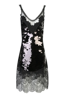 Платье с кружевом и пайетками Ermanno Scervino