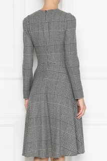 Серое шерстяное платье в клетку Ermanno Scervino