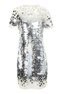 Платье с серебристыми пайетками Ermanno Scervino