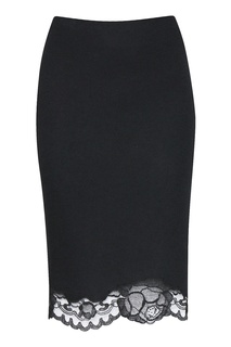 Черная юбка с кружевной отделкой Ermanno Scervino
