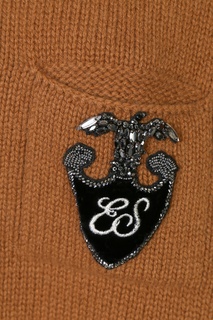 Терракотовый свитер с карманом и аппликацией Ermanno Scervino