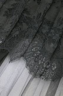 Черная плиссированная юбка с кружевом Ermanno Scervino