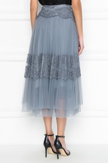 Серая плиссированная юбка с кружевом Ermanno Scervino