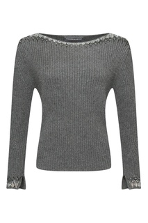 Серый джемпер с кристаллами Ermanno Scervino