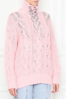 Розовый свитер с отделкой кристаллами Ermanno Scervino