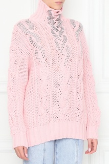 Розовый свитер с отделкой кристаллами Ermanno Scervino