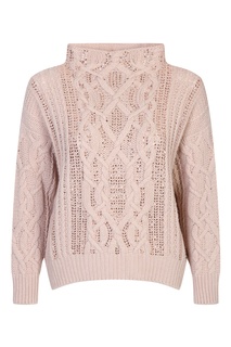 Персиковый свитер со стразами Ermanno Scervino