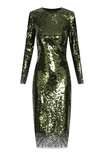 Зеленое платье с пайетками Ermanno Scervino