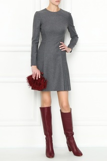 Серое шерстяное платье с плиссировкой Ermanno Scervino