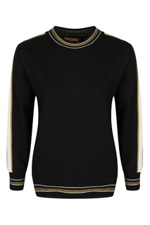 Черный джемпер с отделкой Ermanno Scervino