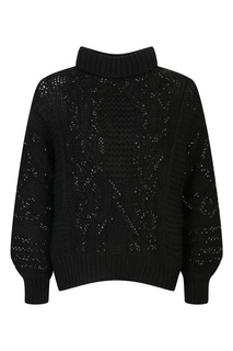 Черный свитер с кристаллами Ermanno Scervino