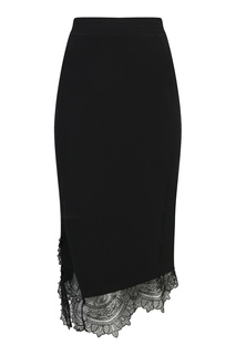 Юбка с разрезом и кружевом Ermanno Scervino