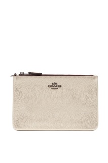 Золотистый кожаный кошелек Coach