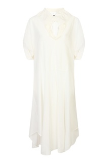 Белое полупрозрачное платье Jil Sander