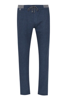 Синие брюки из хлопкового трикотажа Capobianco