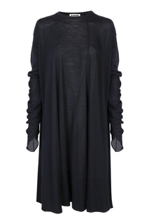 Темно-синее шерстяное платье Jil Sander