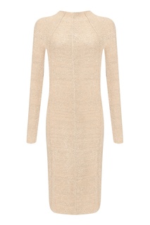 Бежевое трикотажное платье Jil Sander