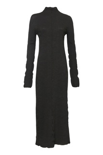 Коричневое миди-платье из шерсти Jil Sander
