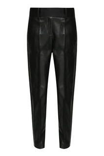 Черные брюки с отделкой под кожу Ermanno Scervino