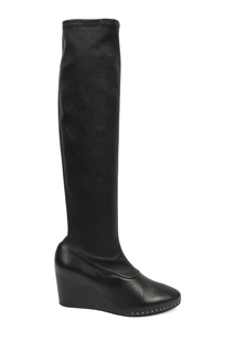 Черные кожаные сапоги на платформе Jil Sander