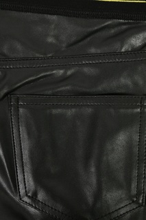 Черные брюки под кожу с отделкой Ermanno Scervino