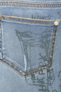 Голубые джинсы-скинни с узорами Ermanno Scervino