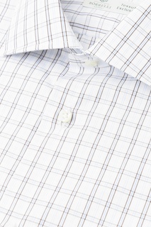 Белая клетчатая рубашка Luigi Borrelli Napoli