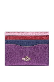 Разноцветная кожаная визитница Coach