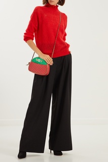 Зелено-красная стеганая сумка-кроссбоди Gucci