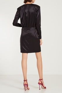 Черное платье мини с V-образным вырезом ЛИ ЛУ