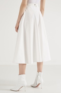 Белая юбка миди со складками Chapurin