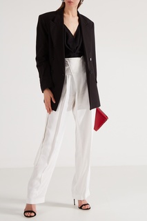 Широкие белые брюки с поясом Victoria Beckham