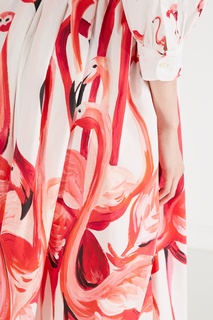 Длинное платье с принтом фламинго Lissy Sara Roka