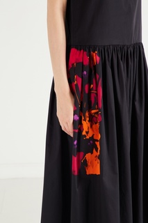 Черный сарафан с цветочным принтом Dries Van Noten
