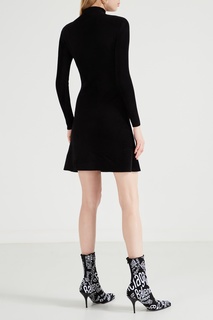 Облегающее черное платье из фактурного трикотажа Balenciaga