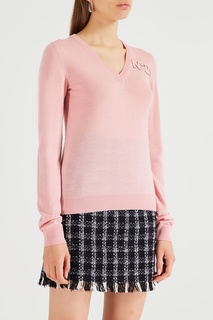Розовый пуловер с логотипом No.21