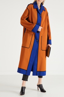 Плащ в дизайне цветными блоками Dries Van Noten