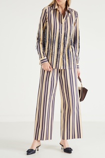 Полосатая рубашка с бисером Dries Van Noten