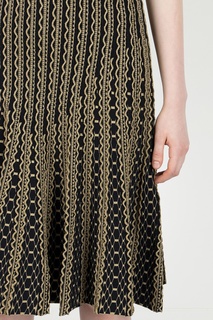 Черное платье с золотистым узором Roberto Cavalli