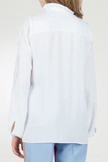 Белая блузка с оборкой на воротнике No.21