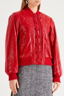 Красная куртка с глянцевым покрытием No.21