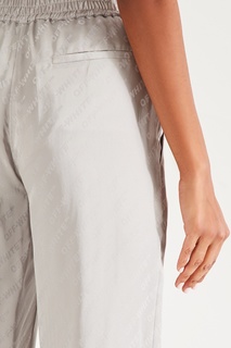 Серые брюки с узором из логотипов Off White