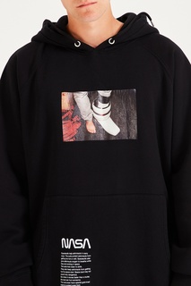 Черное худи с принтом Heron Preston