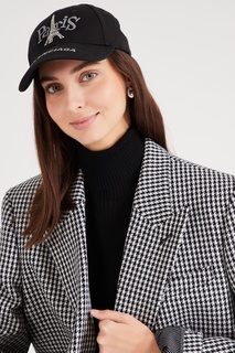 Черная бейсболка с вышивками Balenciaga