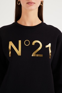 Черный свитшот с золотистым логотипом No.21