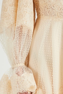 Короткое белое платье из тюля и кружева Espionage Zimmermann