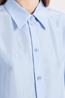 Голубая шелковая рубашка Nina Ricci