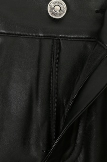 Черные брюки под кожу с лампасами Ermanno Scervino